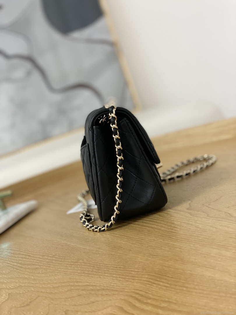 Chanel A35200 Mini Flap Bag 18cm Lambskin Black 1115 With Ball