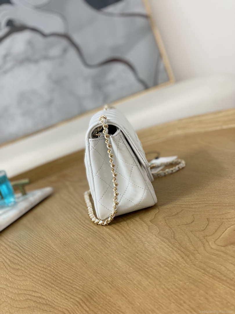 Chanel A35200 Mini Flap Bag 18cm Lambskin White 1115 With Ball