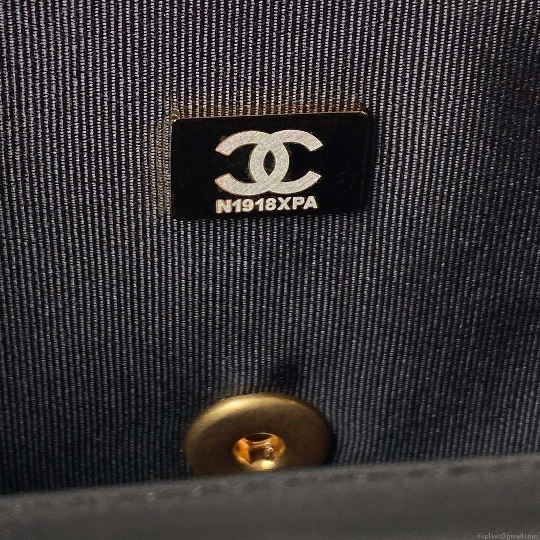 Chanel AS3738 Mini Flap Bag Lambskin Enamel & Gold-Tone Metal Black