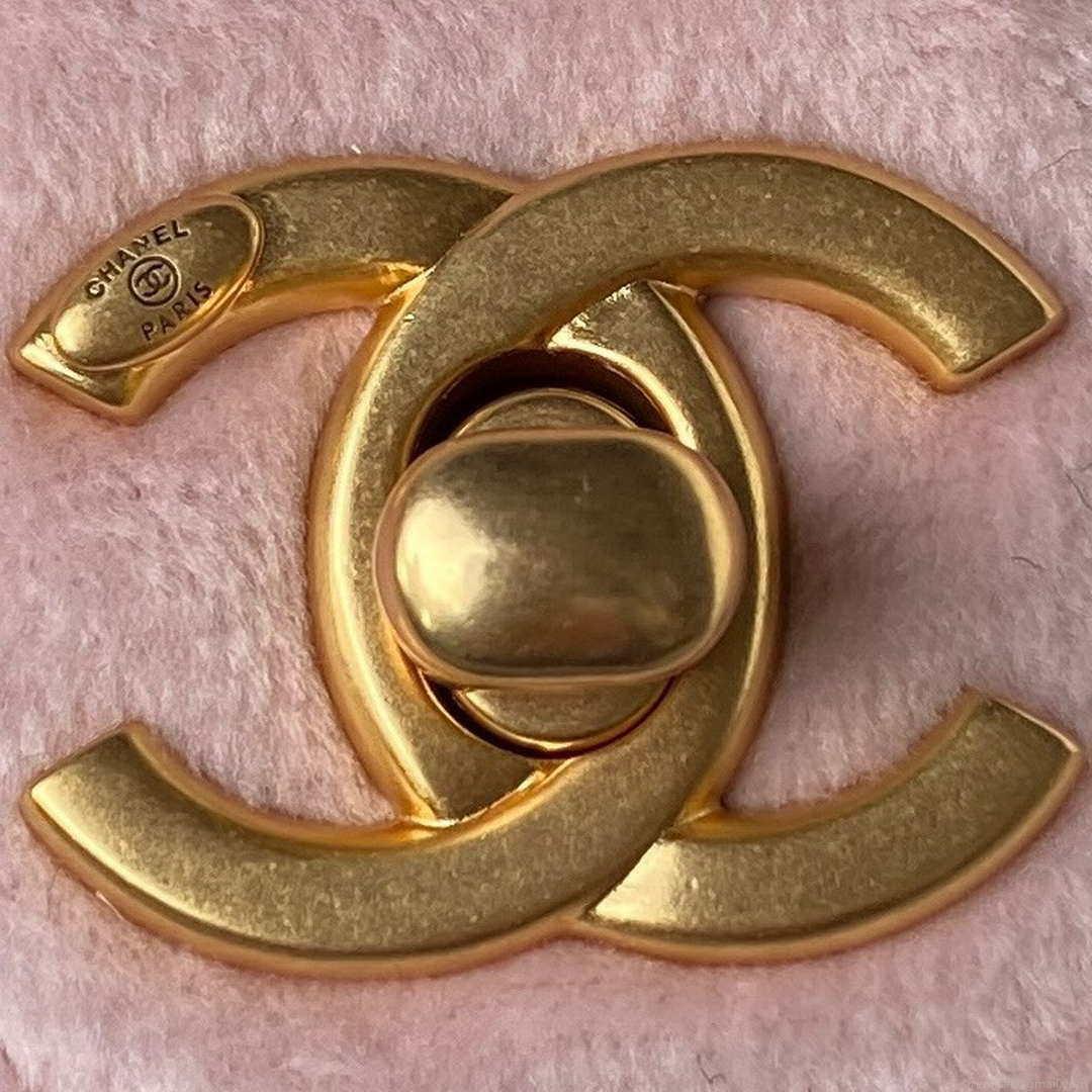 Chanel AS3442 Mini Flap Bag Velvet Enamel & Gold-Tone Metal Pink