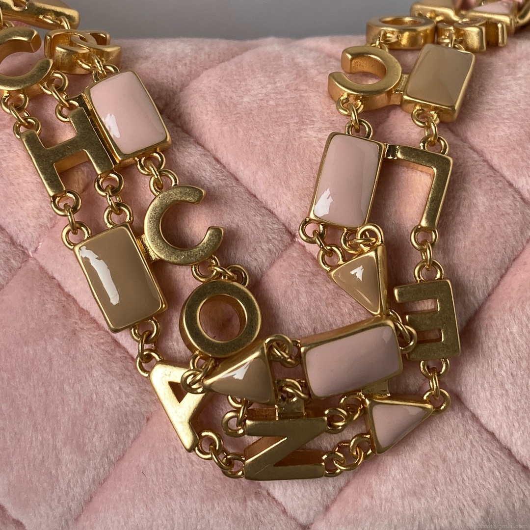 Chanel AS3442 Mini Flap Bag Velvet Enamel & Gold-Tone Metal Pink