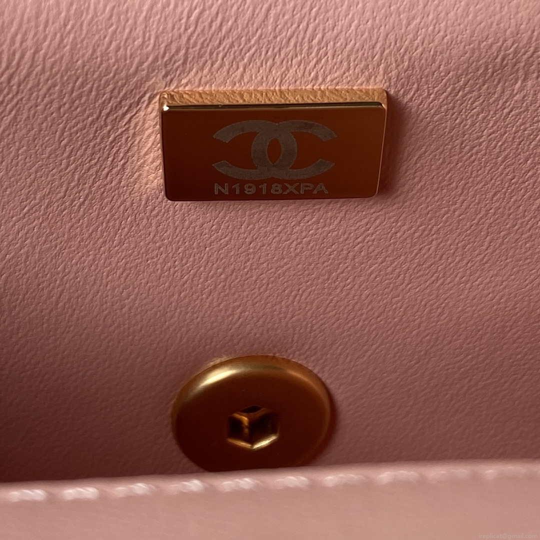 Chanel AS3442 Mini Flap Bag Velvet Enamel & Gold-Tone Metal Pink