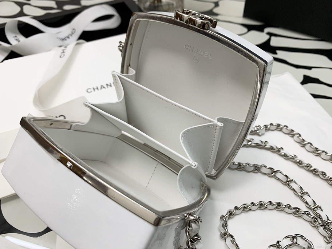 Chanel AP2398 Small Vanity Case Lambskin gold-tone metal White and Silver
