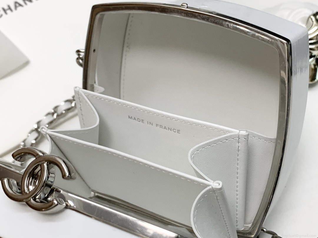 Chanel AP2398 Small Vanity Case Lambskin gold-tone metal White and Silver