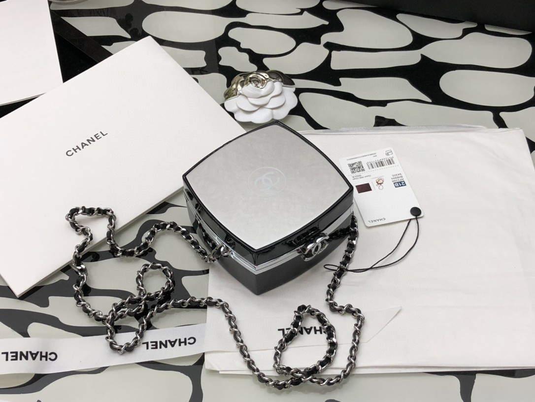 Chanel AP2398 Small Vanity Case Acrylic Black Silver