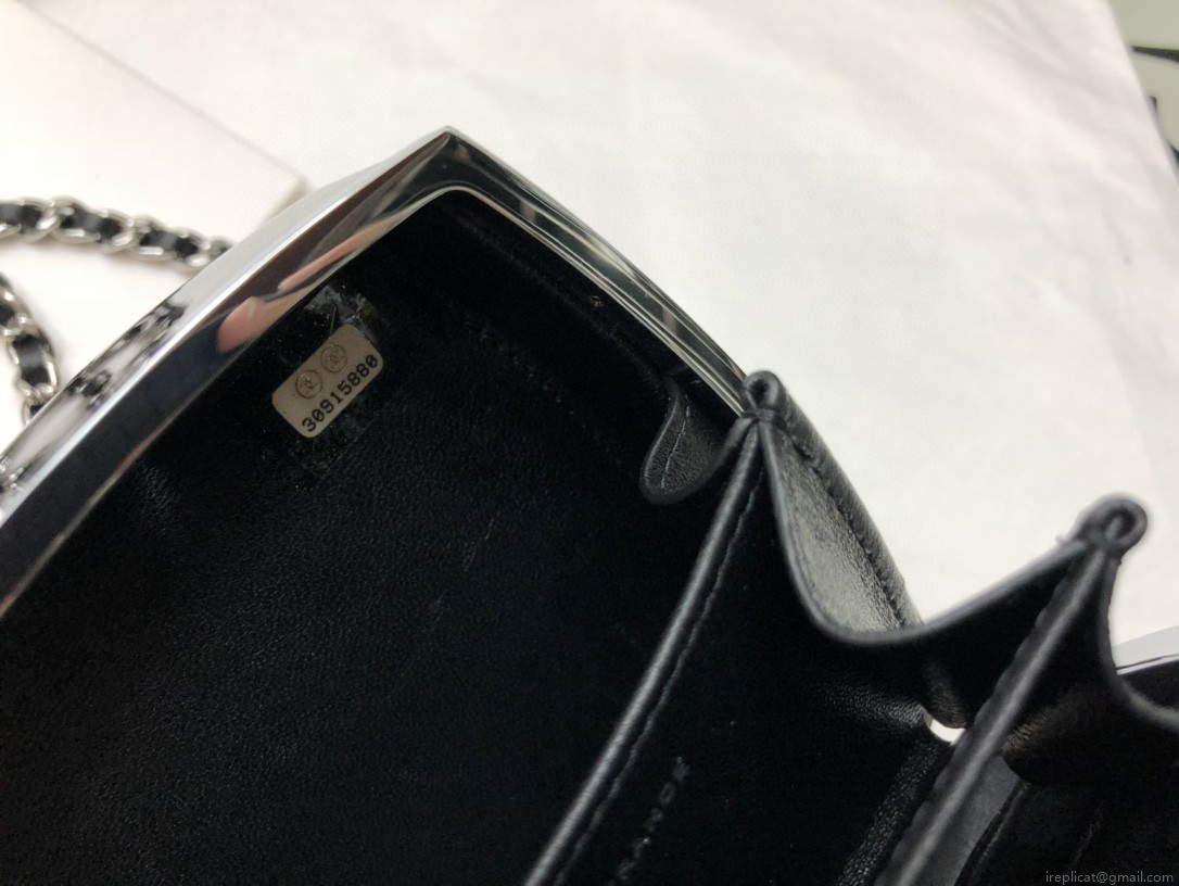 Chanel AP2398 Small Vanity Case Acrylic Black Silver