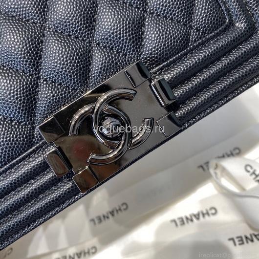 Chanel A67086 Boy Bag Chanel Flap Shoulder bag Black Calfskin Black