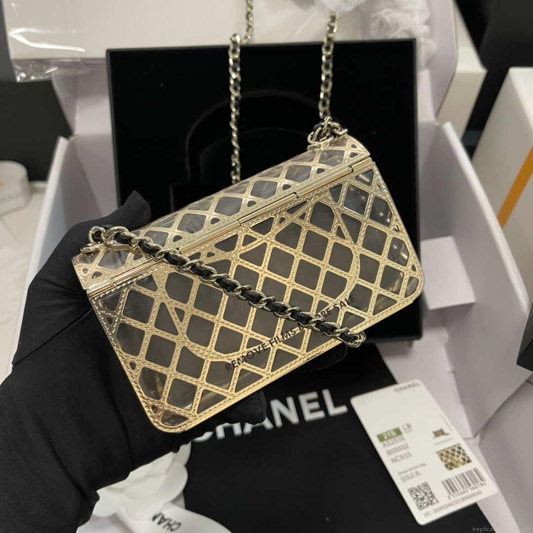 Chanel AS2535 Mini Evening Bag Gold-Tone Metal & Lambskin