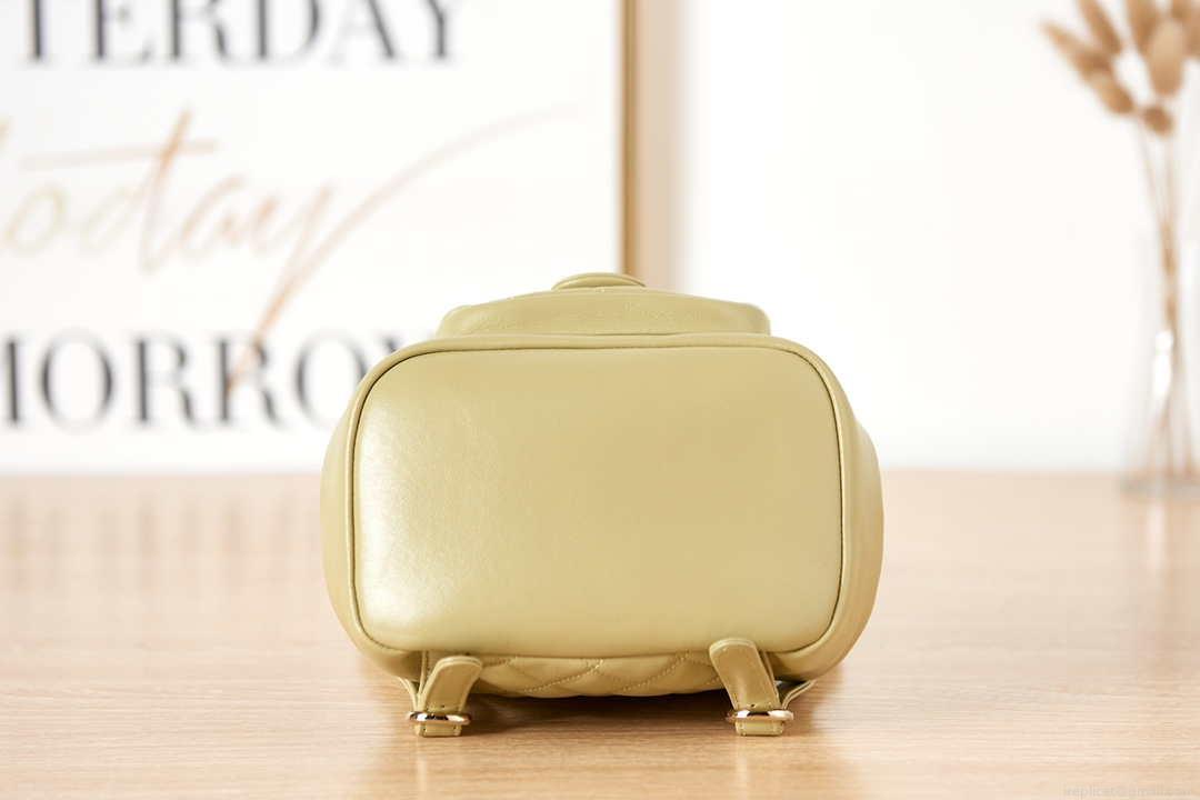 Chanel Backpack Duma Yellow Lambskin CC AS2908 Gold
