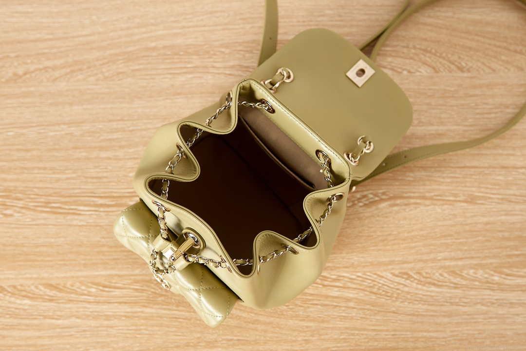 Chanel Backpack Duma Yellow Lambskin CC AS2908 Gold