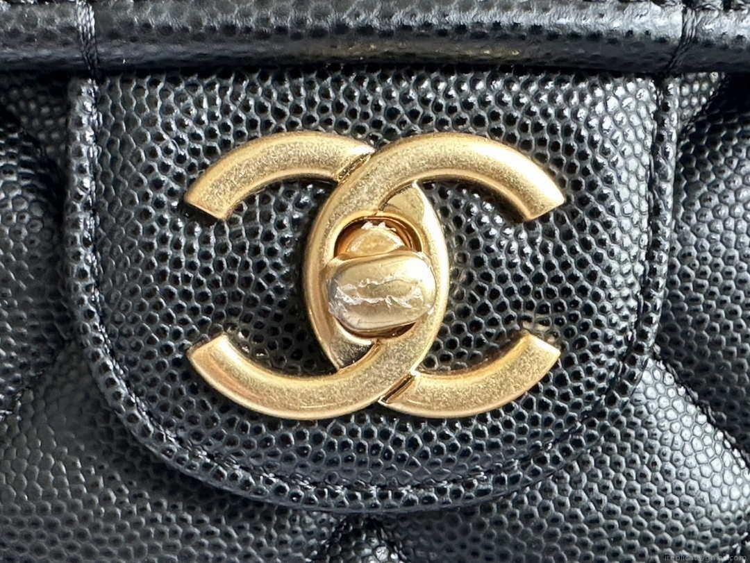 Chanel AS3662 LARGE BACKPACK Calfskin & Gold-Tone Metal Black