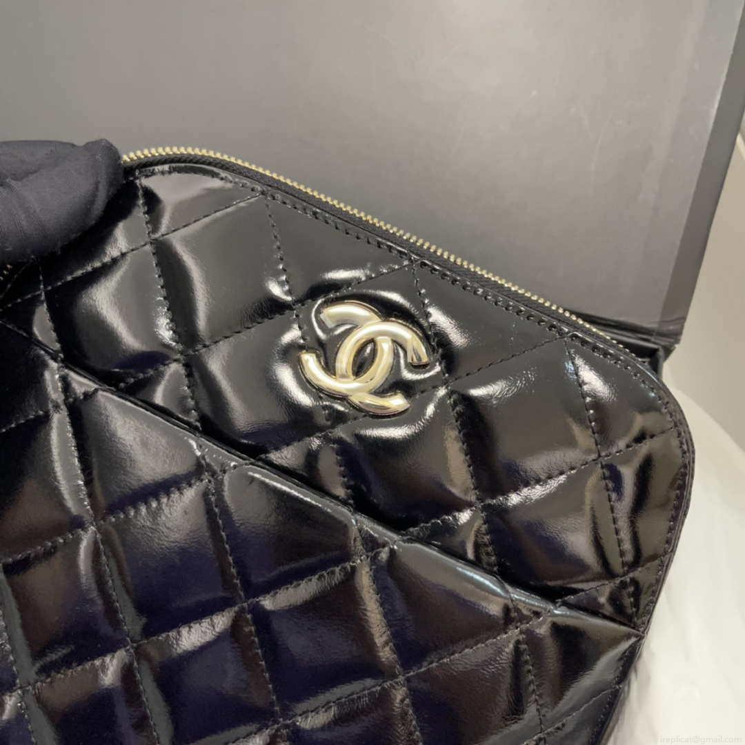 Chanel AS3332 Backpack Shiny Calfskin Bag Black