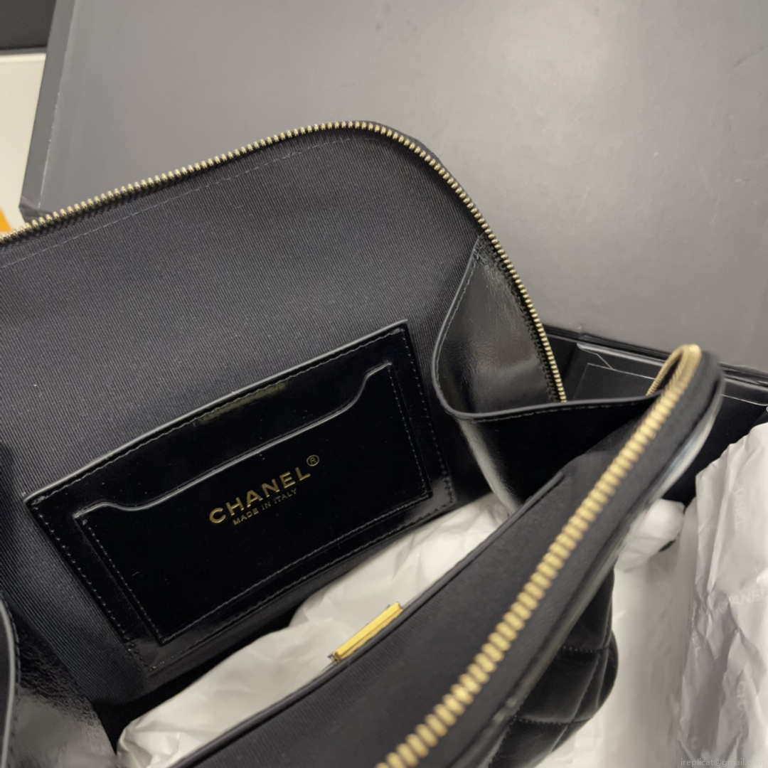 Chanel AS3332 Backpack Shiny Calfskin Bag Black