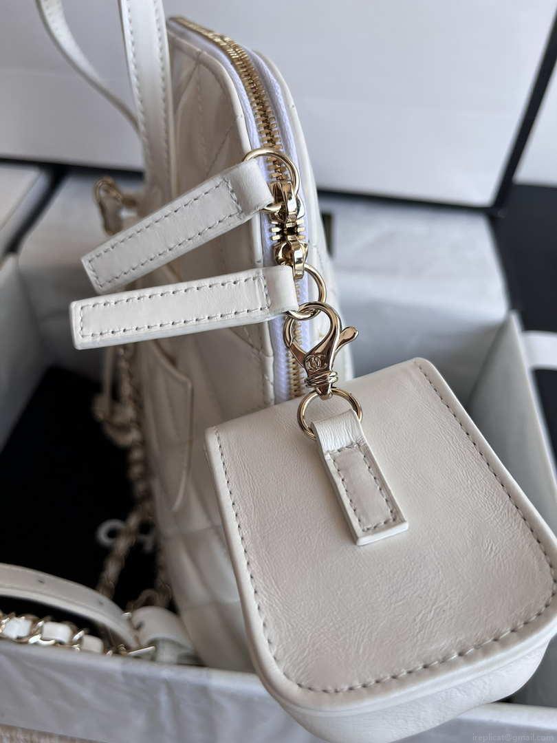 Chanel AS3332 Backpack Shiny Calfskin Bag White