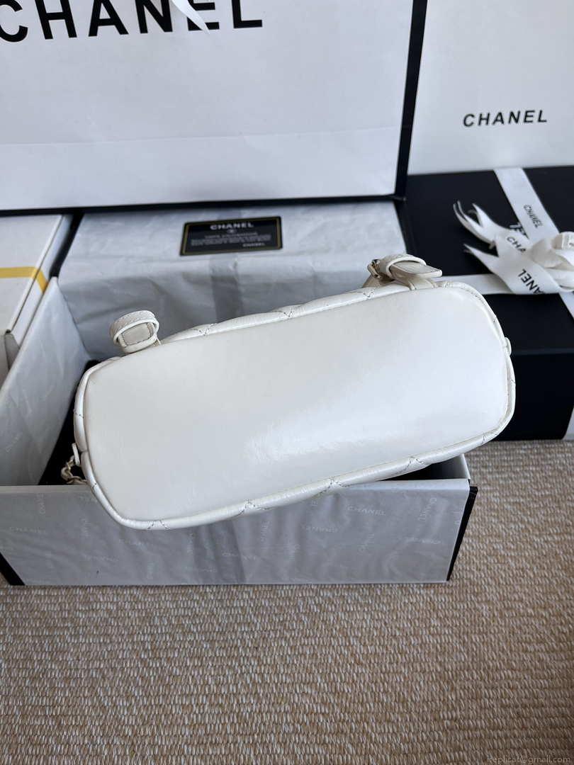 Chanel AS3332 Backpack Shiny Calfskin Bag White