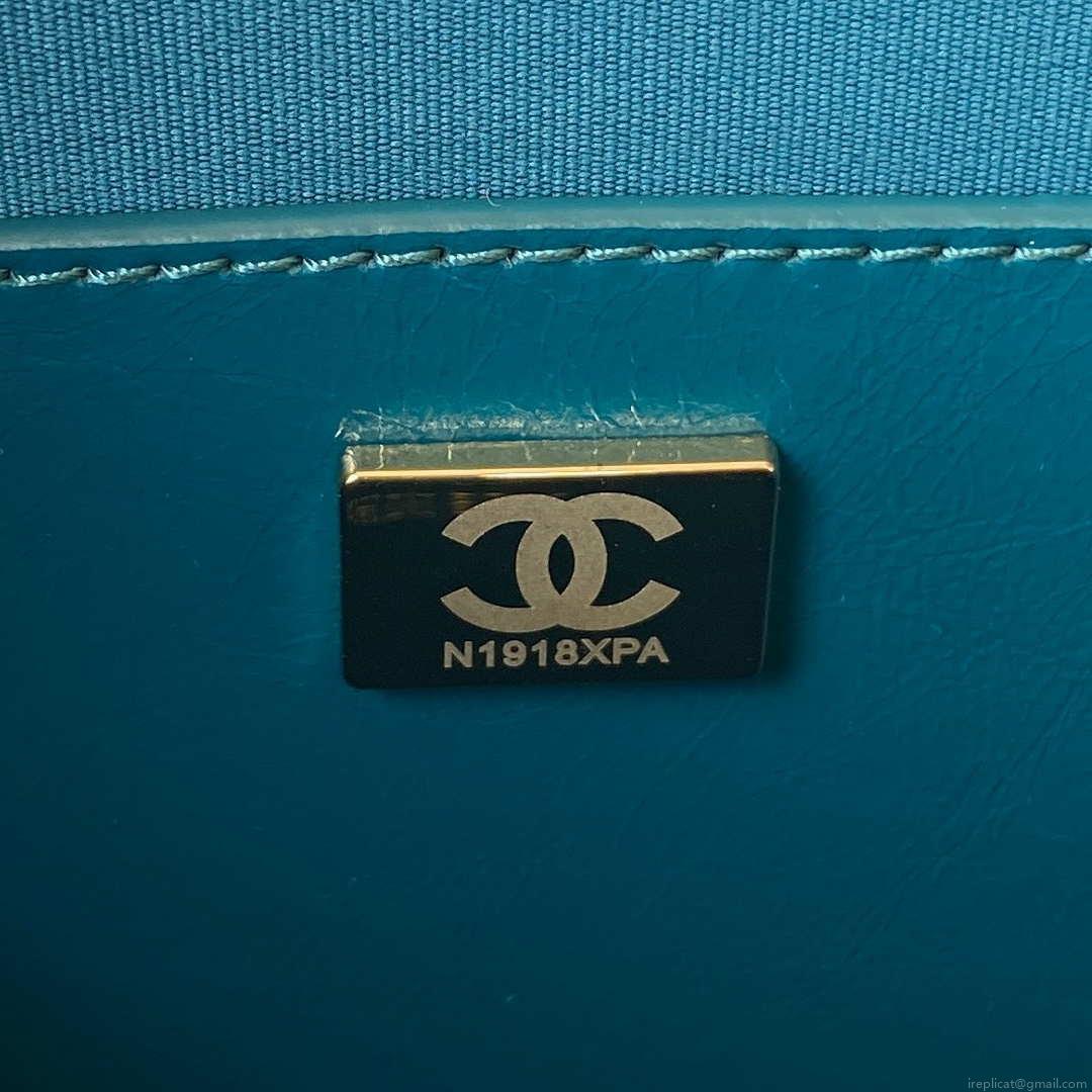 Chanel AS3332 Backpack Shiny Calfskin Bag Blue