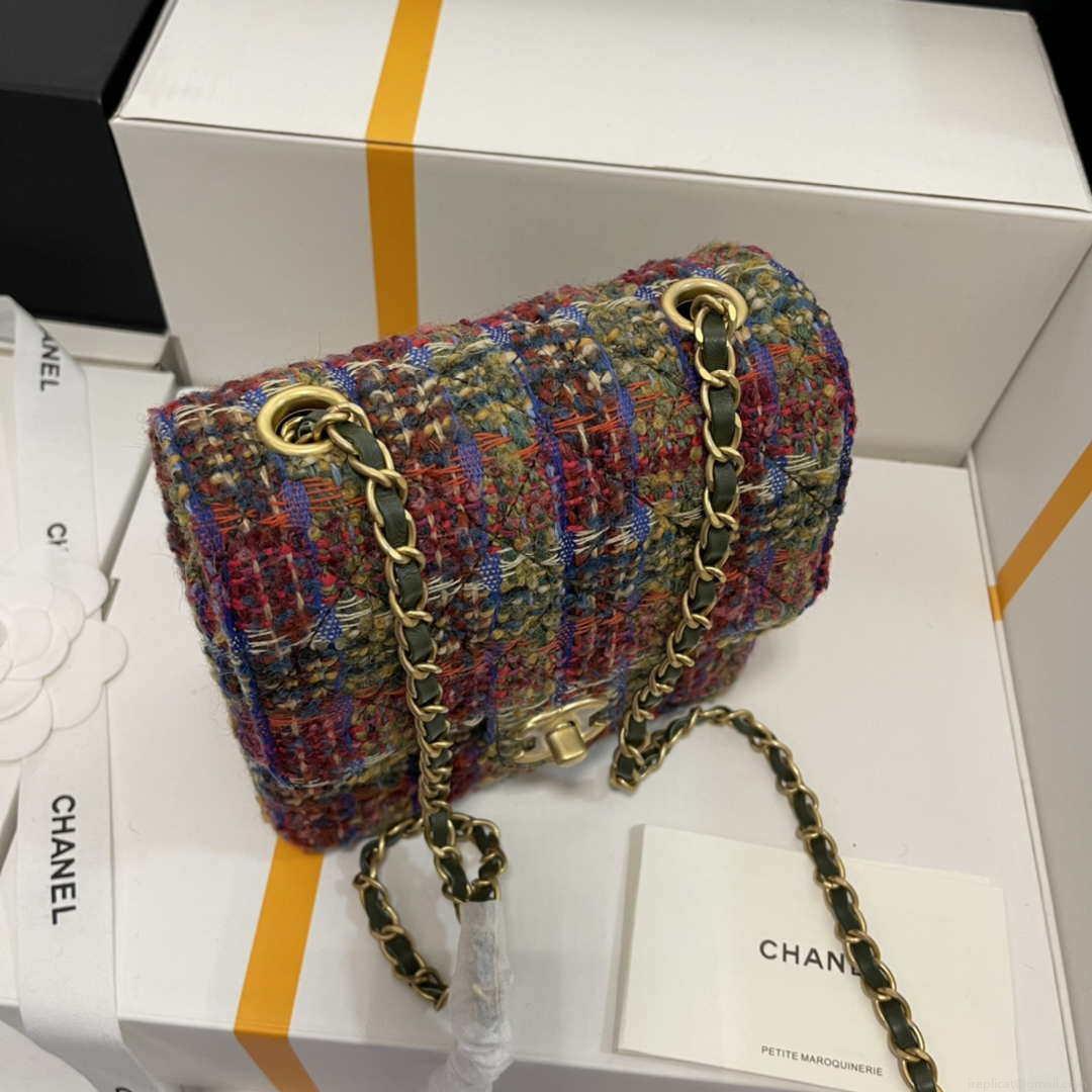 Chanel CF A1115 Mini Flap Bag Wool Tweed