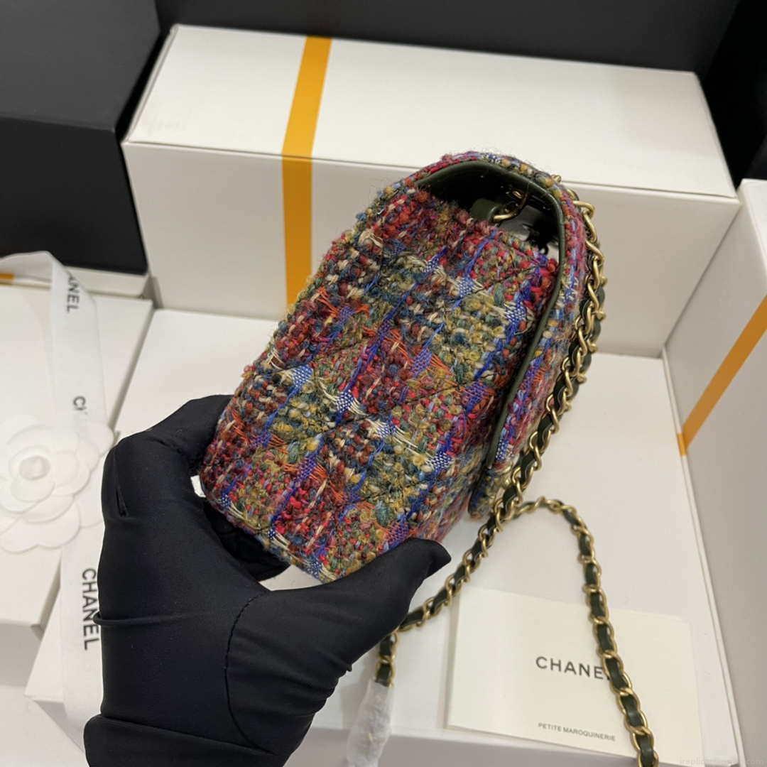 Chanel CF A1115 Mini Flap Bag Wool Tweed
