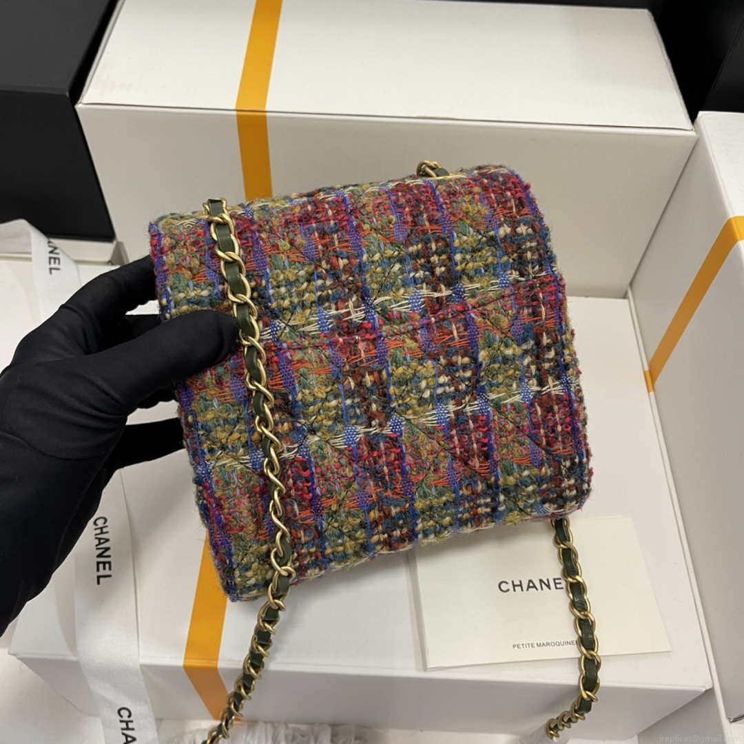 Chanel CF A1115 Mini Flap Bag Wool Tweed