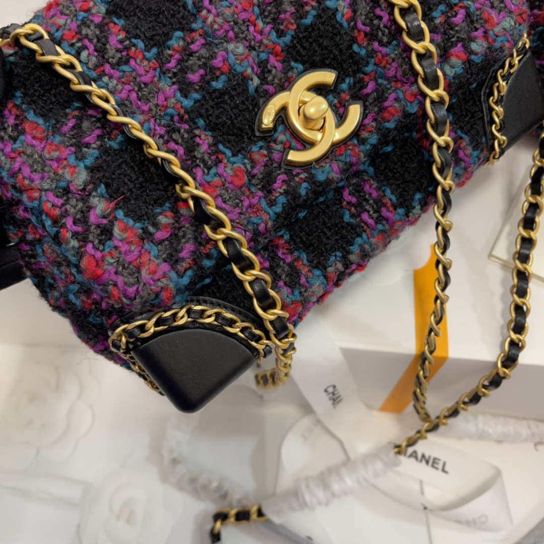 Chanel AS3572 Small Flap Bag Wool Tweed Purple