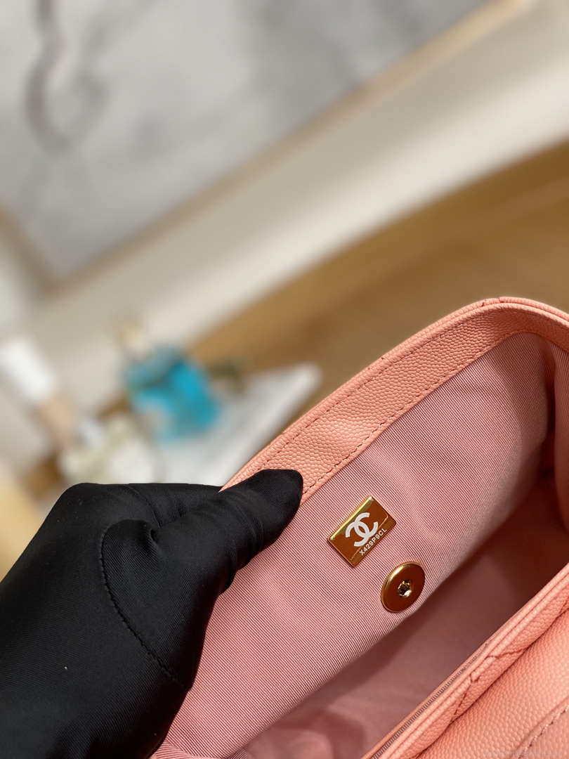 Chanel AS3729 Small Vanity Case Grained Calfskin & Gold-Tone Metal Pink