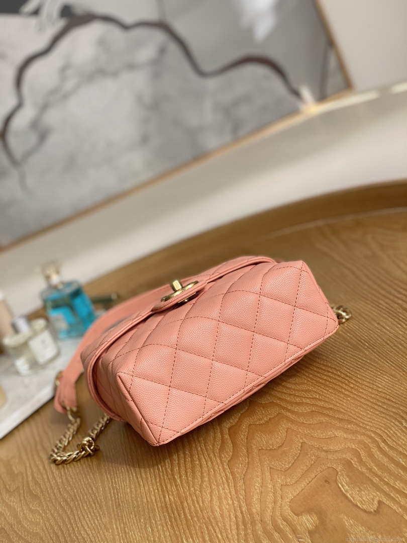Chanel AS3729 Small Vanity Case Grained Calfskin & Gold-Tone Metal Pink