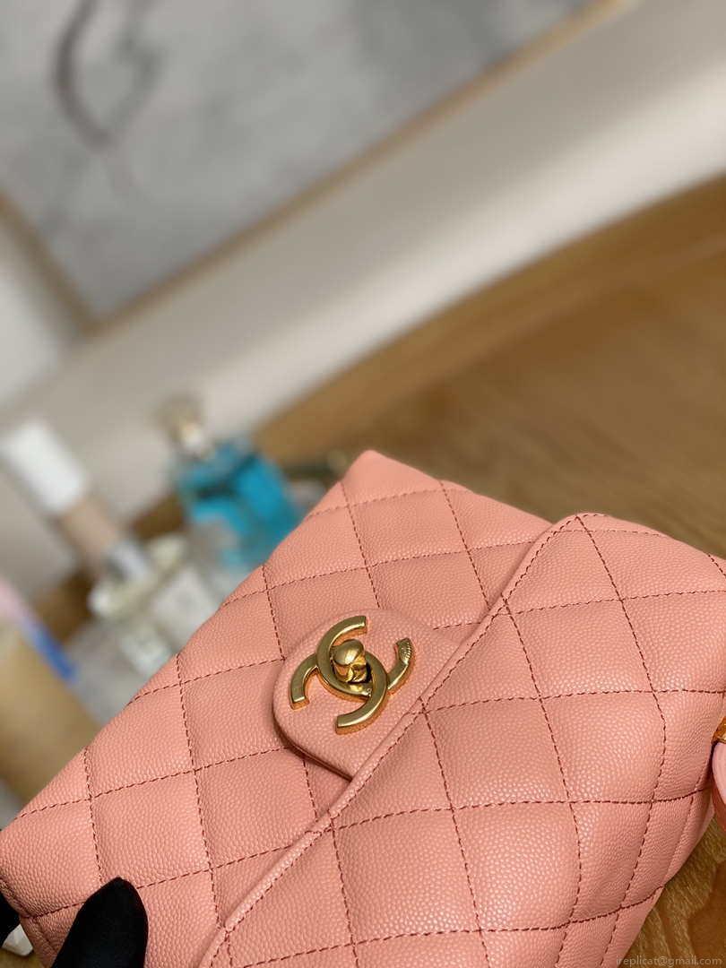 Chanel AS3729 Small Vanity Case Grained Calfskin & Gold-Tone Metal Pink