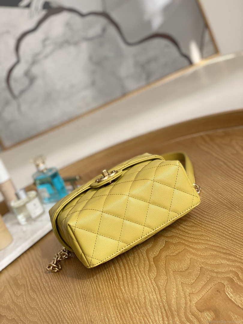 Chanel AS3729 Small Vanity Case Grained Calfskin & Gold-Tone Metal Yellow