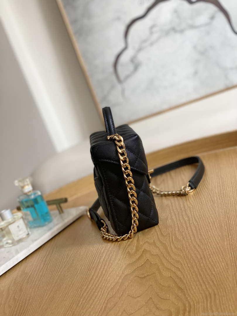 Chanel AS3729 Small Vanity Case Grained Calfskin & Gold-Tone Metal Black