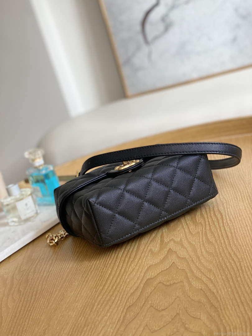 Chanel AS3729 Small Vanity Case Grained Calfskin & Gold-Tone Metal Black