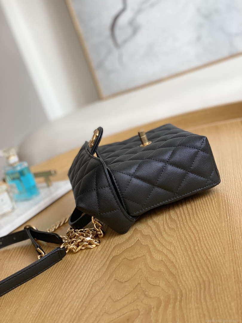 Chanel AS3729 Small Vanity Case Grained Calfskin & Gold-Tone Metal Black