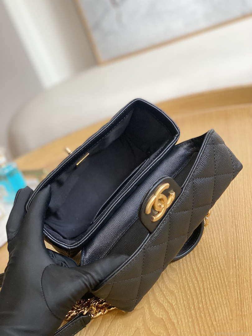 Chanel AS3729 Small Vanity Case Grained Calfskin & Gold-Tone Metal Black