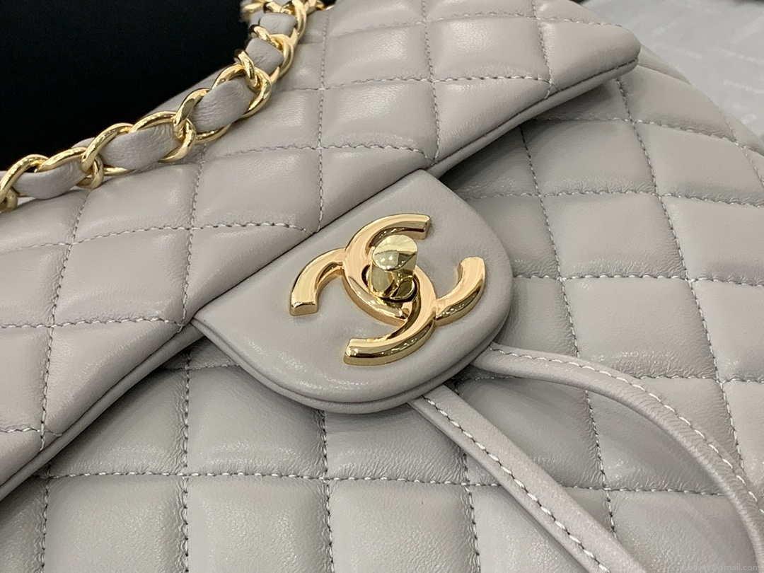 Chanel A91120 Backpack Vintage Lambskin Bag Gray