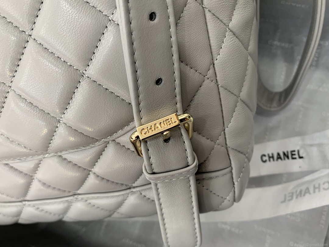 Chanel A91120 Backpack Vintage Lambskin Bag Gray