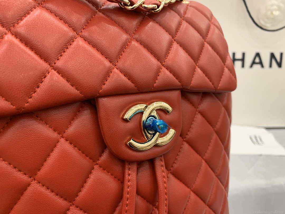 Chanel A91120 Backpack Vintage Lambskin Bag Red