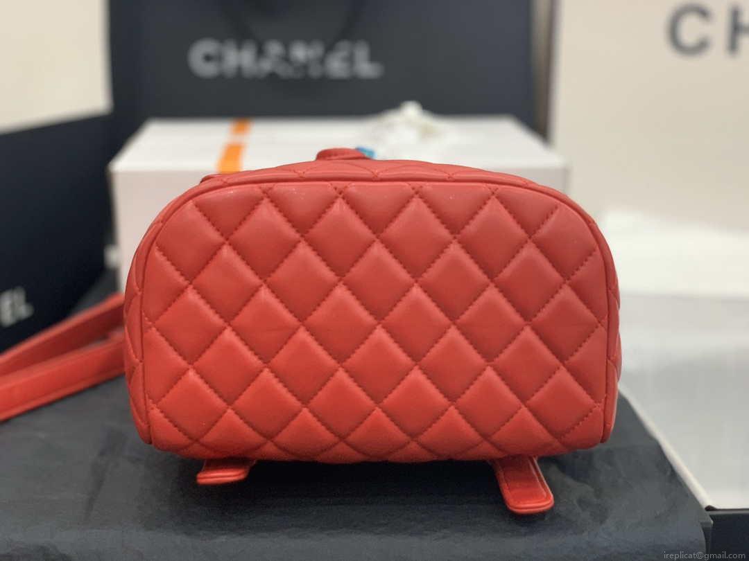 Chanel A91120 Backpack Vintage Lambskin Bag Red