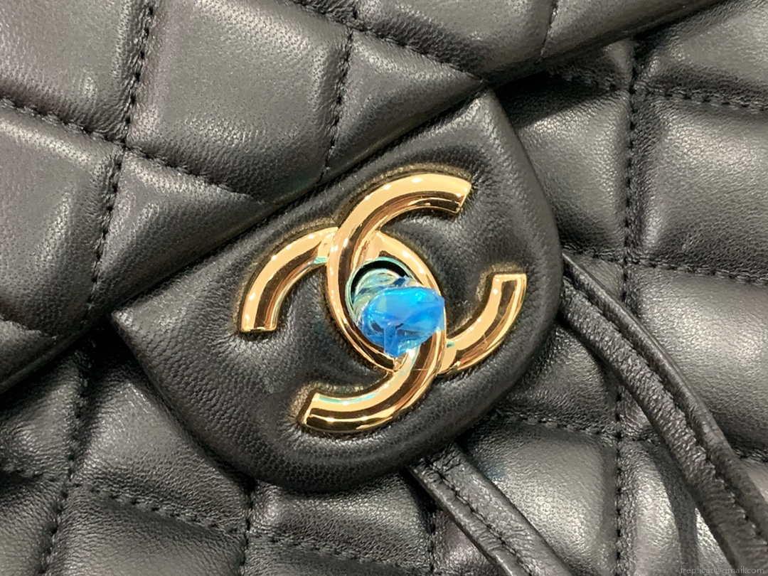 Chanel A91120 Backpack Vintage Lambskin Bag Black