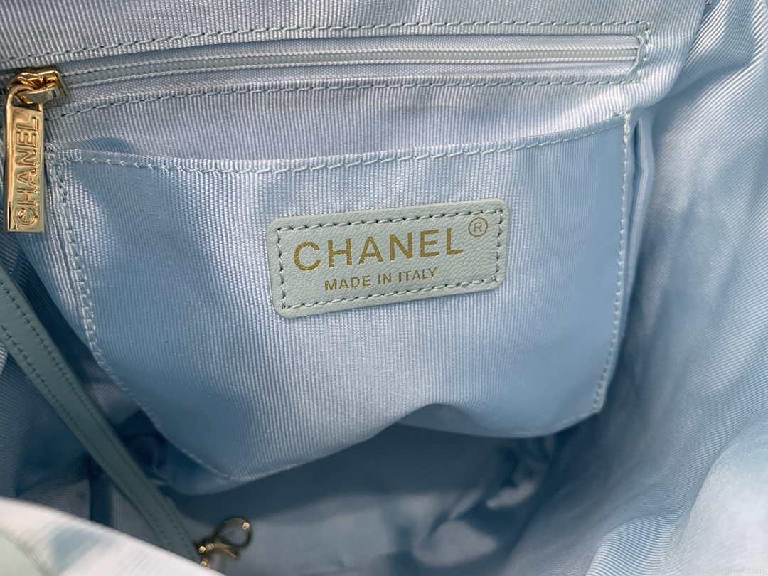 Chanel A91120 Backpack Vintage Lambskin Bag Blue