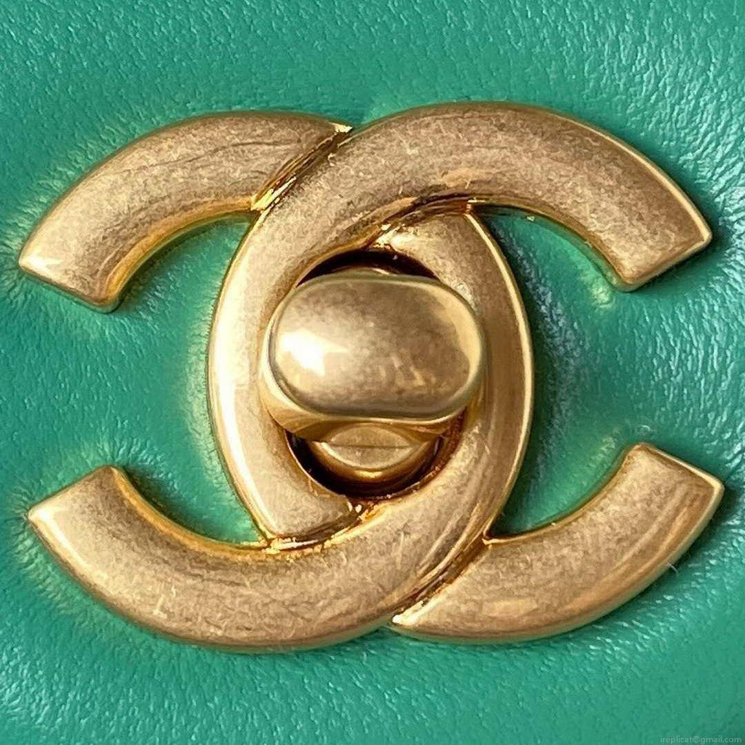 Chanel AS1787 Mini Flap Bag Lambskin Green Gold