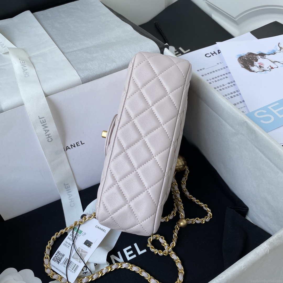 Chanel AS1787 Mini Flap Bag Lambskin Light Purple Gold
