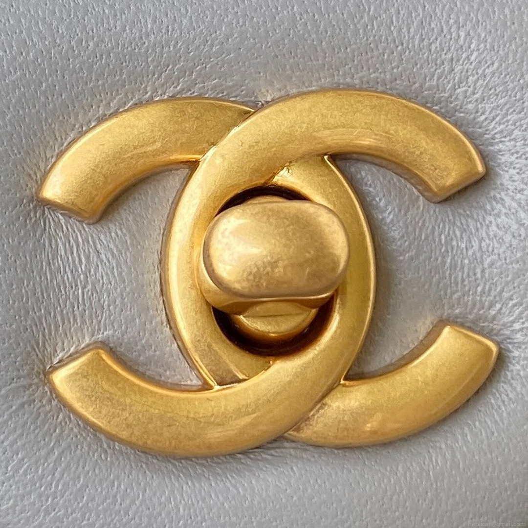 Chanel AS1787 Mini Flap Bag Lambskin Gray Gold
