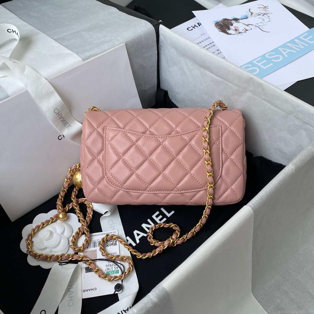 Chanel AS1787 Mini Flap Bag Lambskin Light Pink Gold