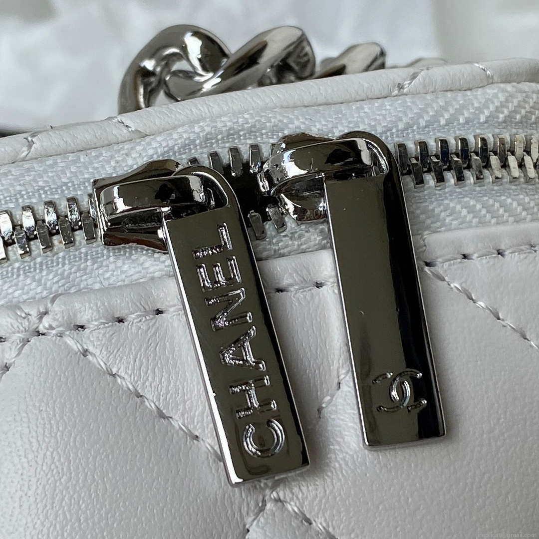 Chanel AP2718 Small Vanity With Chain White Lambskin