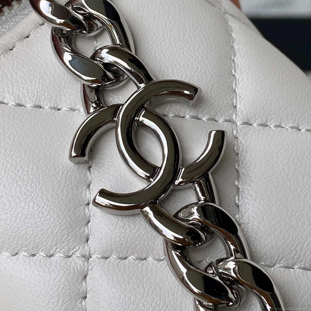 Chanel AP2718 Small Vanity With Chain White Lambskin