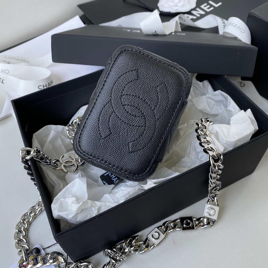 Chanel AP2718 Small Vanity With Chain Calfskin Black