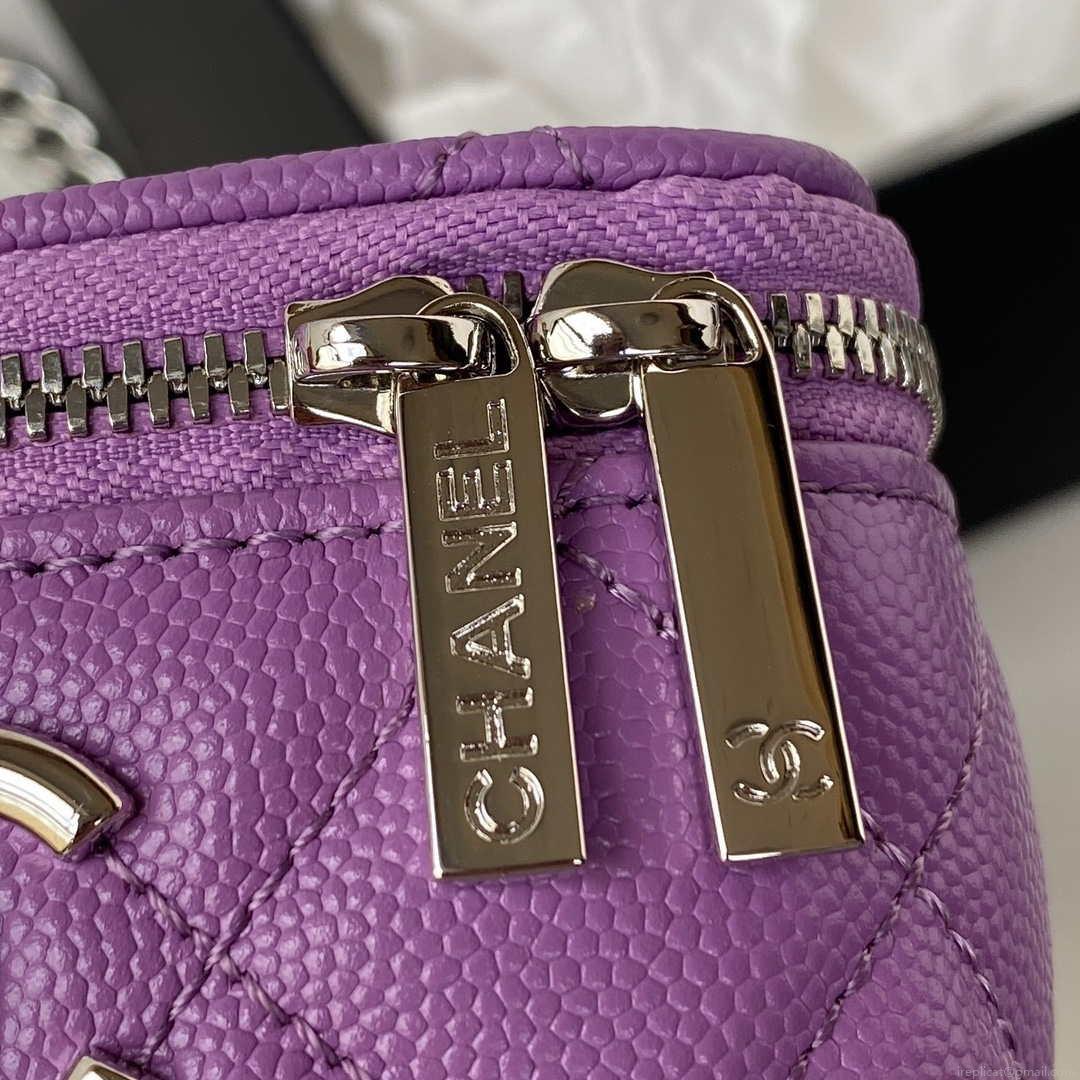 Chanel AP2718 Small Vanity With Chain Calfskin Purple