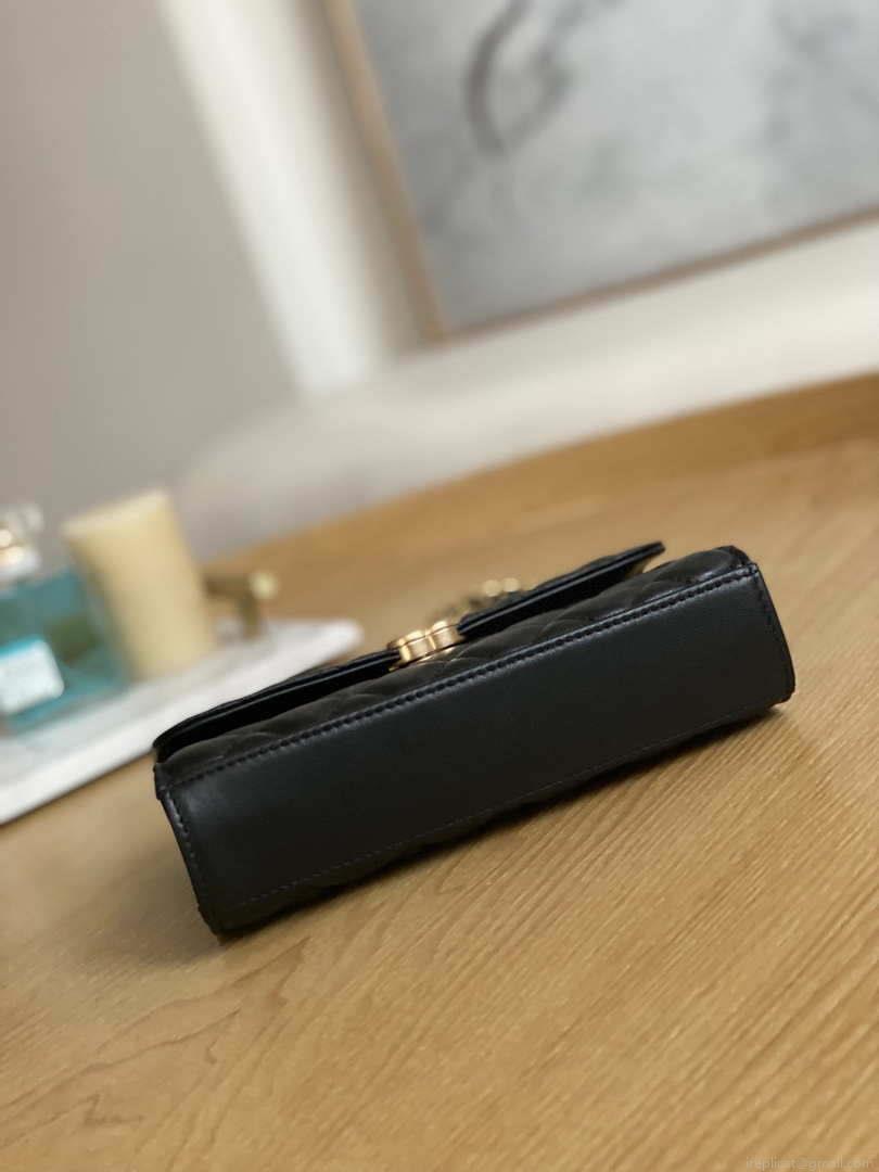Chanel AP2946 Phone Holder Clutch with Chain Lambskin Black