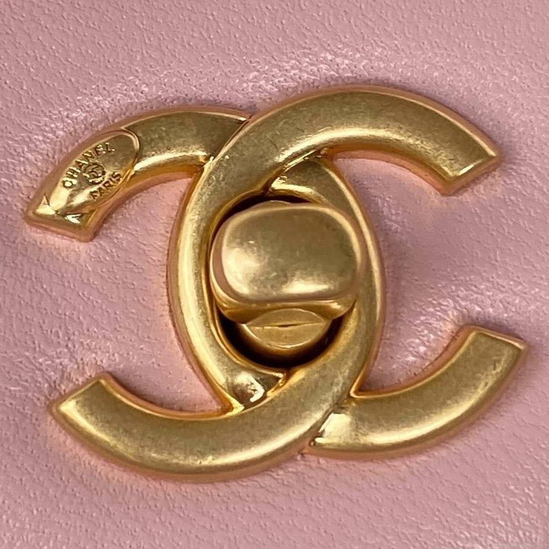 Chanel AS3456 Mini Flap Bag Lambskin & Gold-Tone Metal Pink