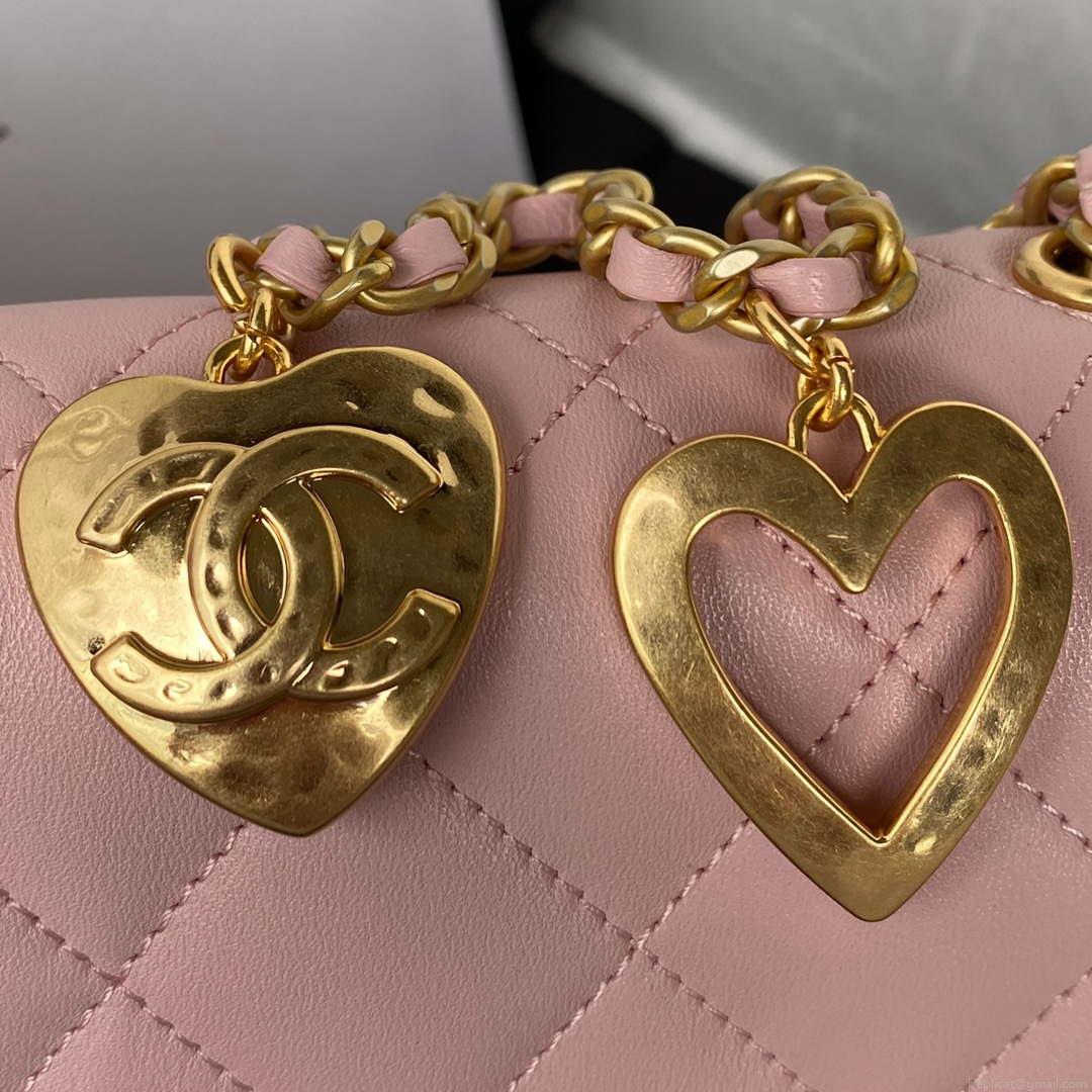 Chanel AS3456 Mini Flap Bag Lambskin & Gold-Tone Metal Pink