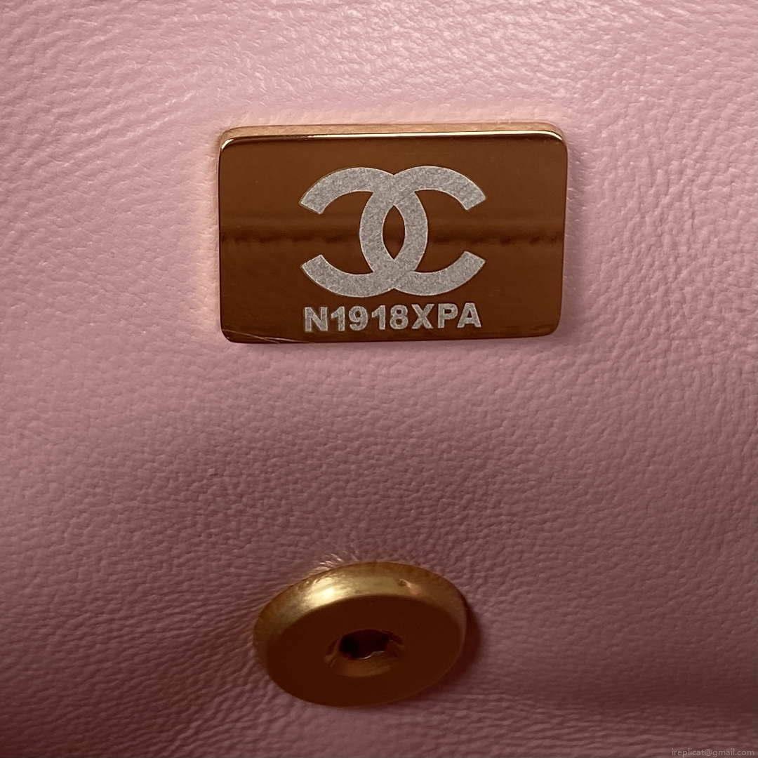 Chanel AS3456 Mini Flap Bag Lambskin & Gold-Tone Metal Pink